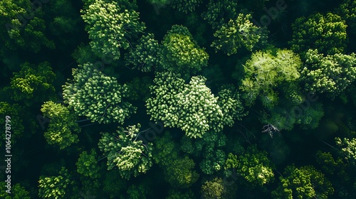 Aerial view of green forest.