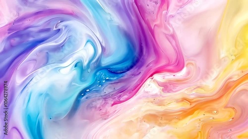 Wallpaper Mural Abstract swirl of blue, purple, pink, and yellow colors. Animation looping video background. Generated with AI
 Torontodigital.ca