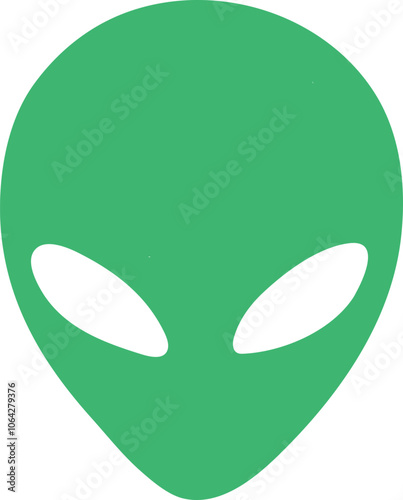 green alien head with black background to edit	
