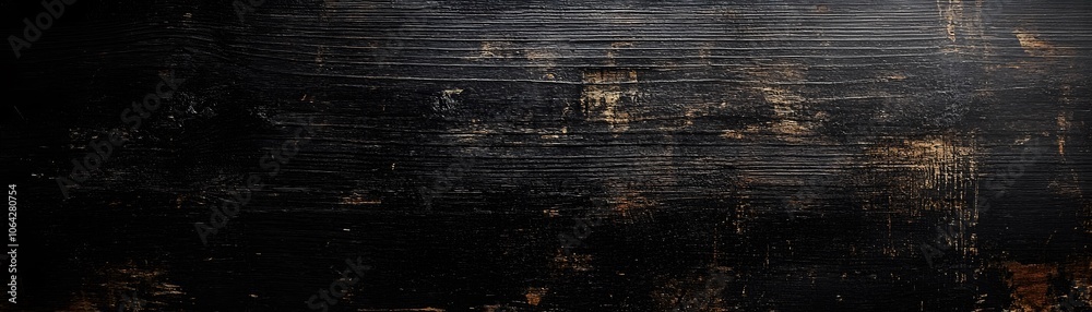 Fototapeta premium Black Wooden Surface with Subtle Golden Texture