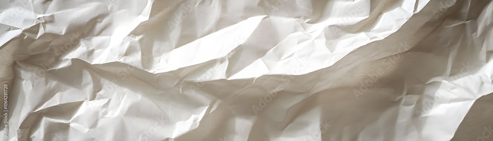 Fototapeta premium Crumpled White Paper Texture