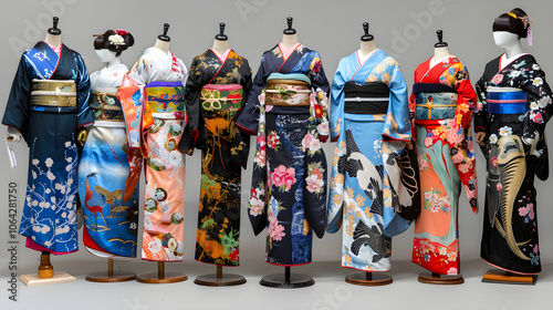 Harmony of Tradition and Diversity: Styles of Kimonos in Vivid Display photo