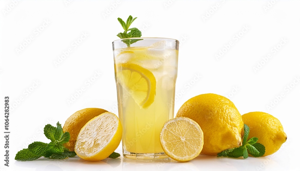 Lemonade on white background isolated. Beverage. Drink. Lemonade on white background isolated. Beverage. Drink.