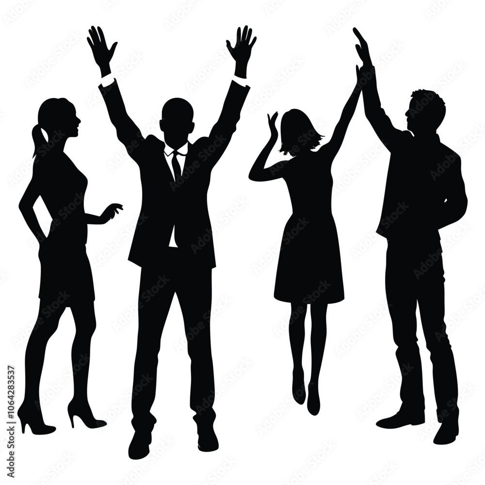 people gesture silhouette set people gesture silhouette set