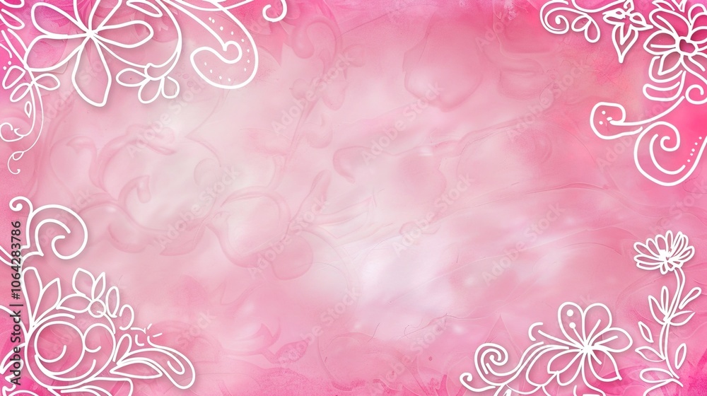 Pink hand drawn border background creates a charming and artistic look. A delightful combination of color and creativity Pink hand drawn border background creates a charming and artistic look. A delightful combination of color and creativity