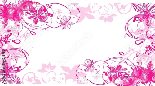 Pink hand drawn border background creates a charming and artistic look. A delightful combination of color and creativity