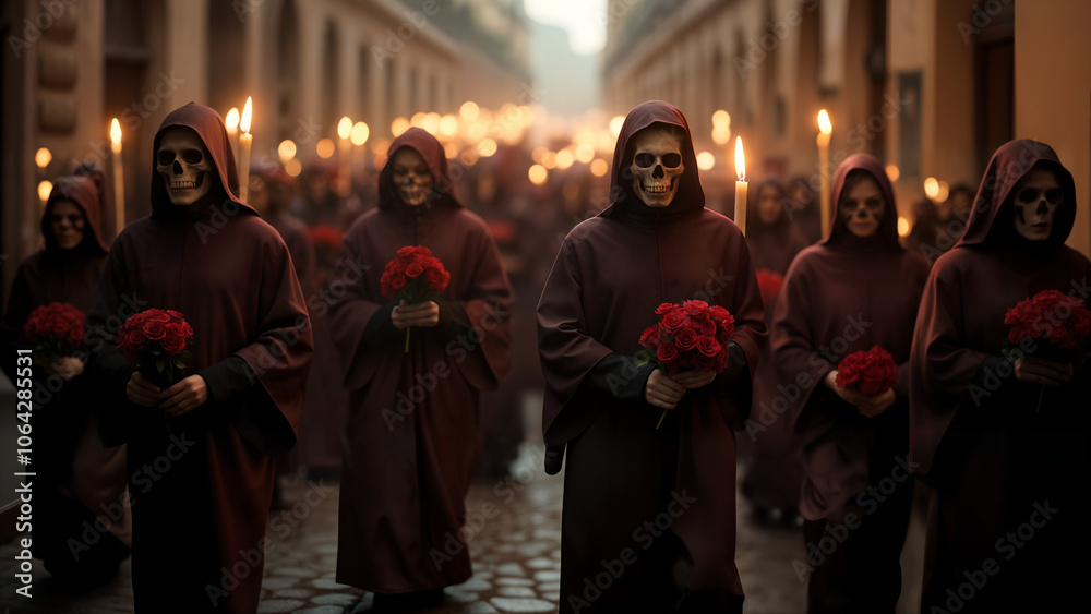 Obraz premium All Saints' Day Procession in Italy