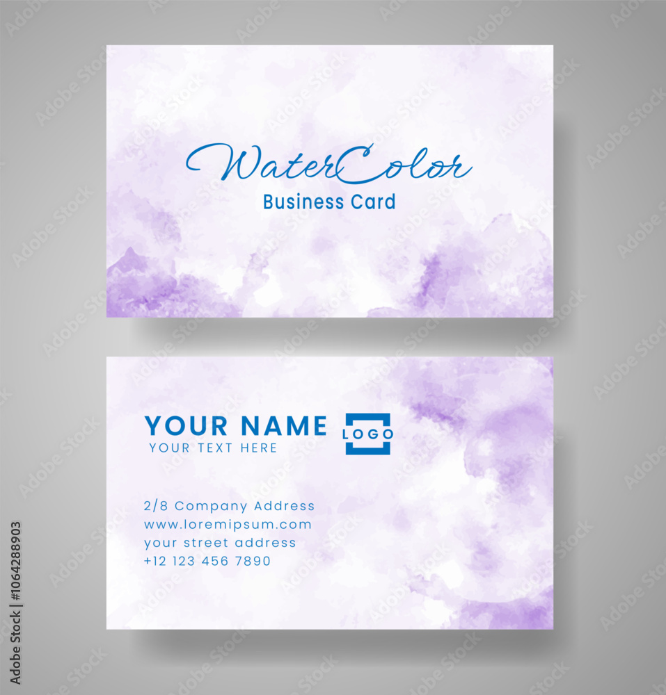 Fototapeta premium Business card with abstract watercolor background