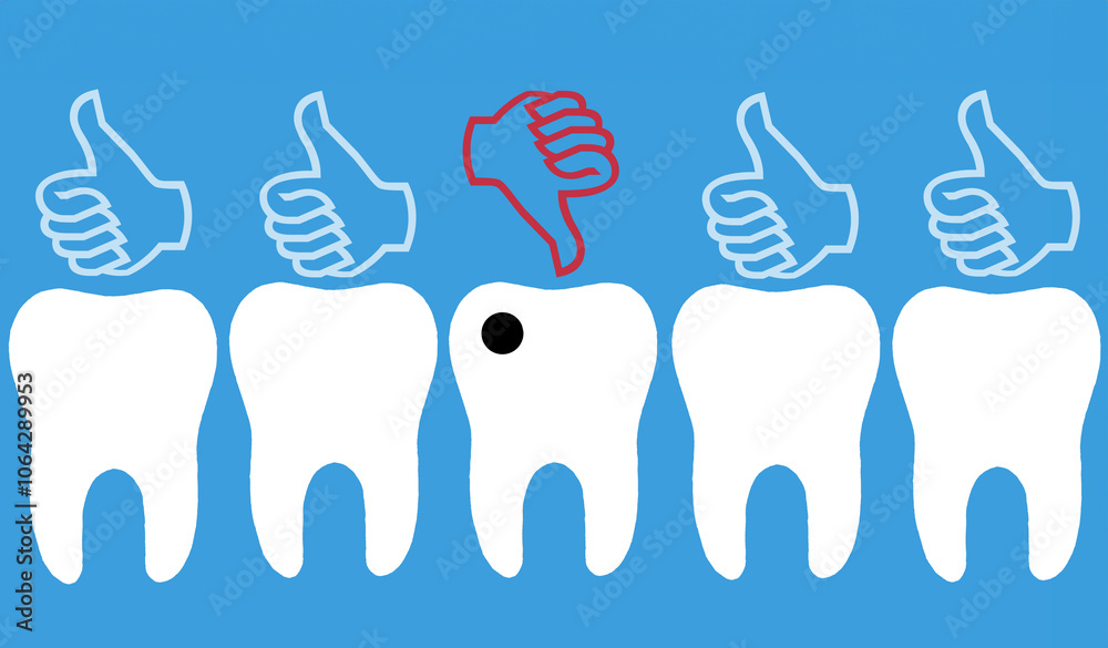Obraz premium treated teeth, oral hygiene