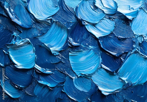 Blue Oil Painting Texture photo