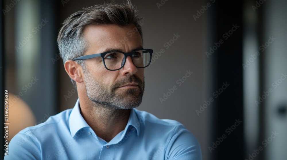 Professional Portrait of a Thoughtful Businessman Professional Portrait of a Thoughtful Businessman
