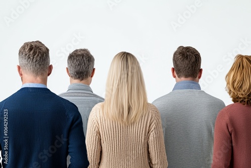 A group of people are standing in a line