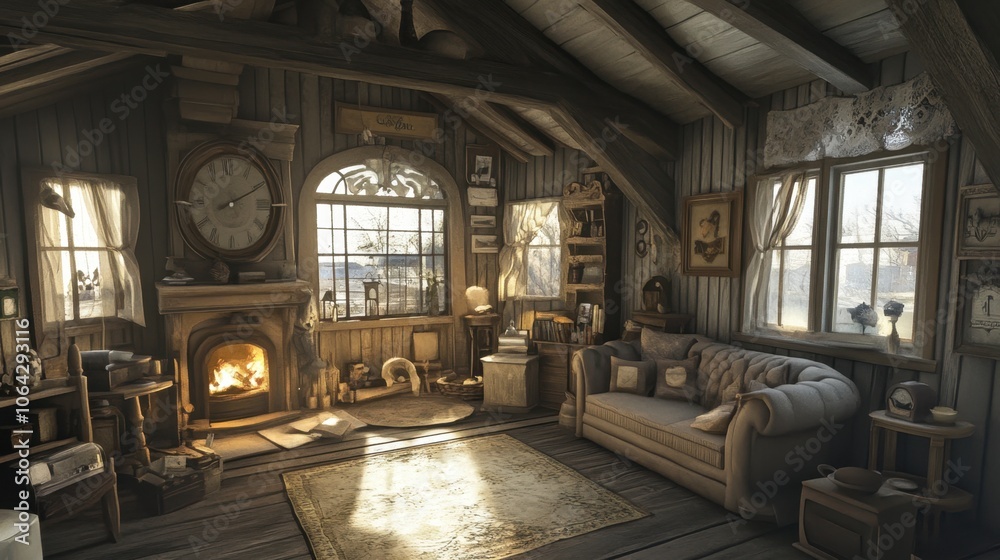 Cozy Rustic Living Room with Modern Elements Cozy Rustic Living Room with Modern Elements