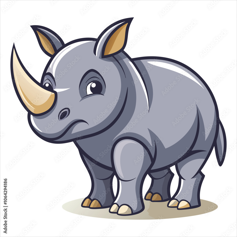 Fototapeta premium rhino vector art and illustration on white background