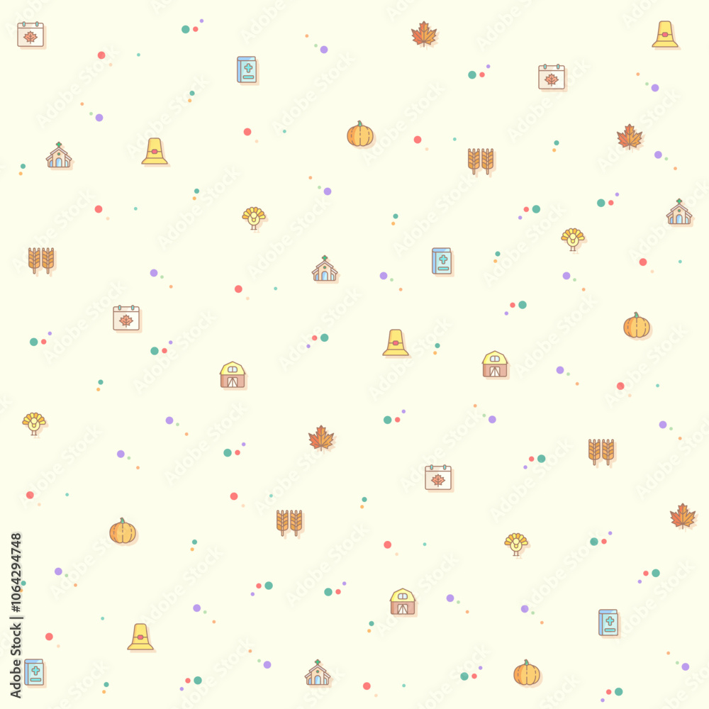 Vector illustration of a cute Thanksgiving. Collection of autumn, food, drink, celebration, Pilgrims, decorations, farming, gifts, nature, produce and other elements. Isolated on beige. Vector illustration of a cute Thanksgiving. Collection of autumn, food, drink, celebration, Pilgrims, decorations, farming, gifts, nature, produce and other elements. Isolated on beige.