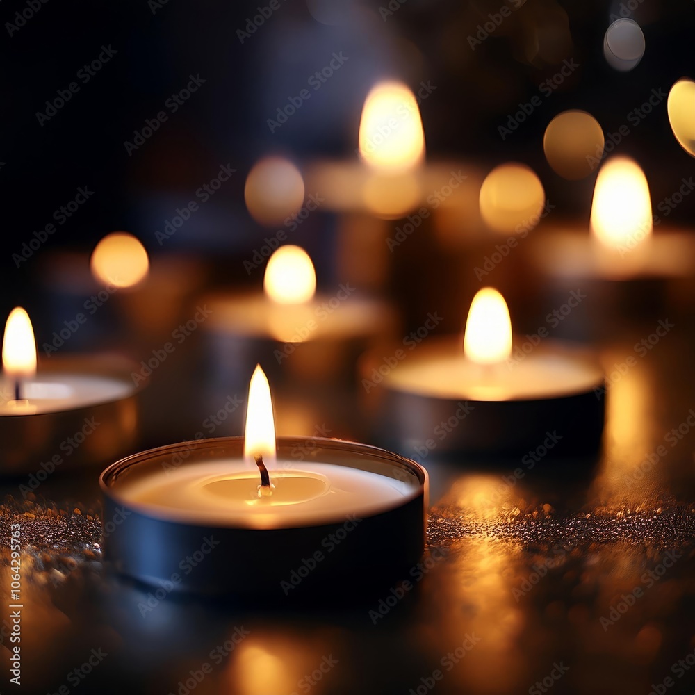 Close-up of flame in the dark on a candle, Generative AI Close-up of flame in the dark on a candle, Generative AI