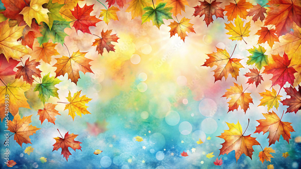 Autumn leaves on a road with a blurred background, autumn leaves in the forest Autumn leaves on a road with a blurred background, autumn leaves in the forest