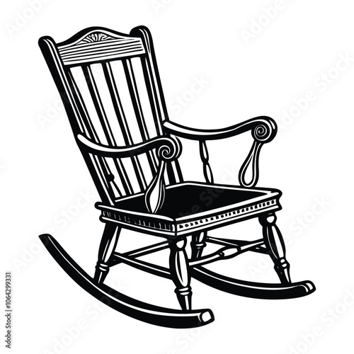 rocking chair on white background