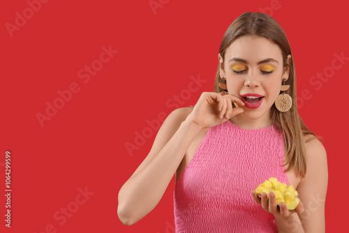 Beautiful young woman with ...
