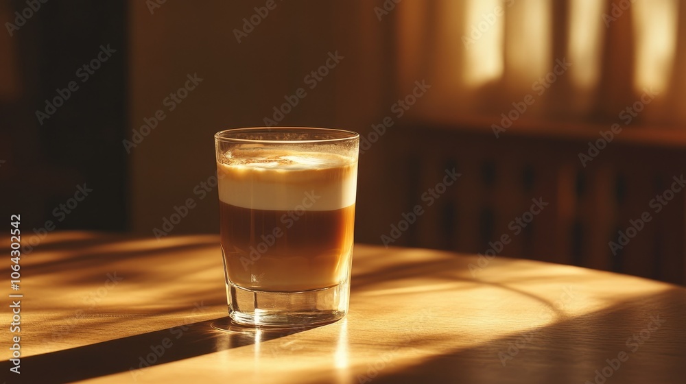 Refreshing Iced Coffee in a Sunlit Room Refreshing Iced Coffee in a Sunlit Room