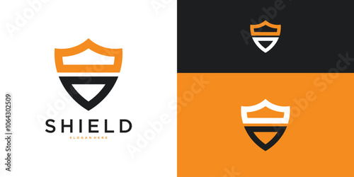 Crown shield logo design template. Premium Vector
