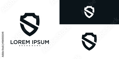 Letter S shield logo design template. Premium Vector