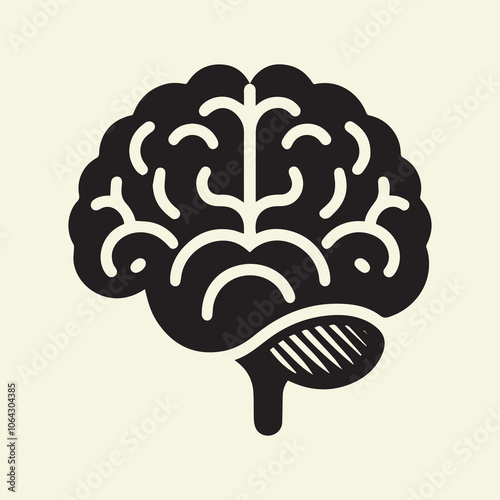 brain silhouette vector, brain icon black and white