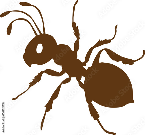 Ant design silhouette vector art illustration 