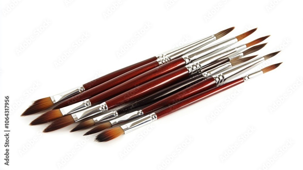Set of Artistic Paint Brushes in Various Sizes Set of Artistic Paint Brushes in Various Sizes