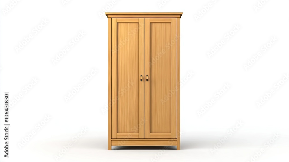 Fototapeta premium Elegant Wooden Wardrobe Design in Natural Finish