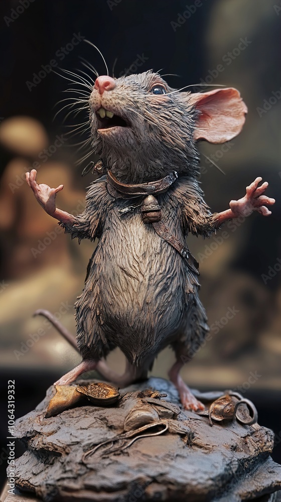 A Detailed 3D Render of a Mouse Character A Detailed 3D Render of a Mouse Character