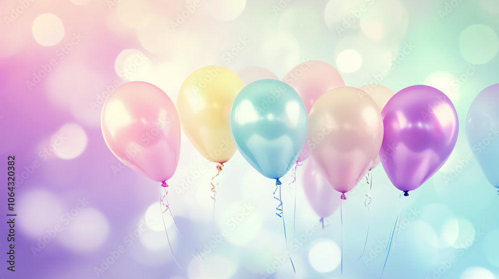 Colorful balloons floating against a dreamy, blurred background, perfect for festive and cheerful celebrations. Colorful balloons floating against a dreamy, blurred background, perfect for festive and cheerful celebrations.