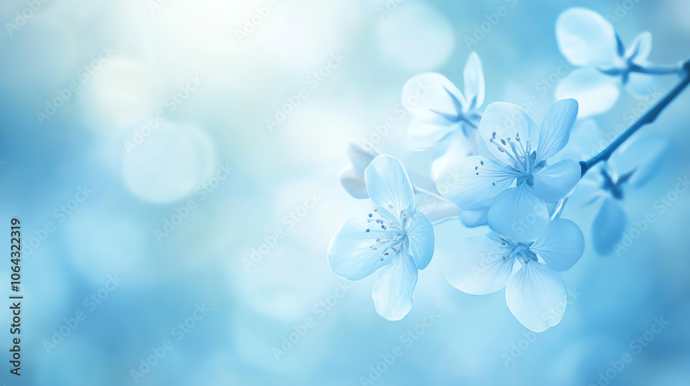 Delicate blue flowers in soft focus, creating a serene and peaceful atmosphere. Delicate blue flowers in soft focus, creating a serene and peaceful atmosphere.