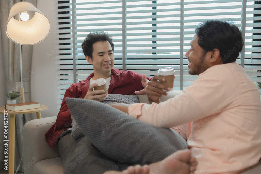 two handsome guys have a beautiful friendship for a long time, the two lovers express their love for each other very sweetly, this male couple looks cute together, romantic two handsome guys have a beautiful friendship for a long time, the two lovers express their love for each other very sweetly, this male couple looks cute together, romantic
