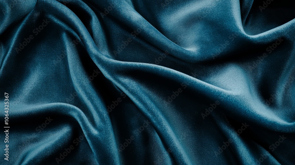 Obraz premium Deep blue fabric texture, rich, saturated color for design, craft, and textile projects