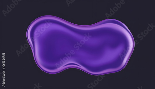 Organic flat blob. Irregular fluid bubble. Abstract liquid star shape. Random wavy spot and curvy element. Amoeba rectangle box isolated with white shades, png