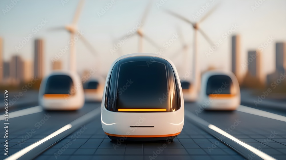 Obraz premium Autonomous Vehicles Future City