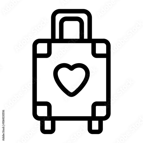 Bag Honeymoon Line Icon