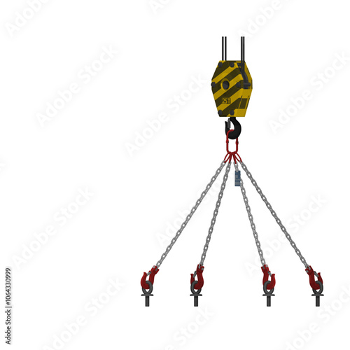 Isolate chain block with chain sling on white background
