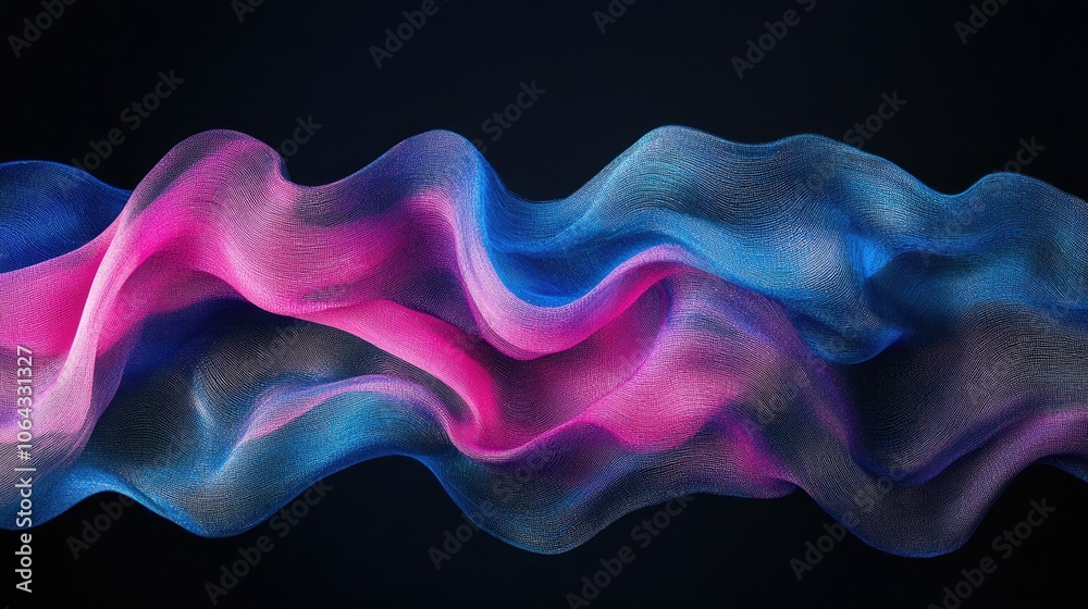 Colorful Wave Pattern on Dark Background Colorful Wave Pattern on Dark Background