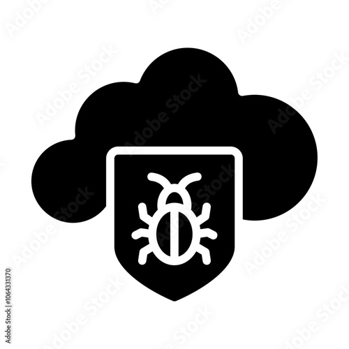 Cloud Antivirus Solid Icon