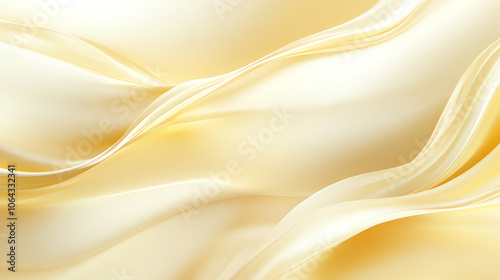 Soft flowing satin fabric in warm beige shades with elegant waves on a smooth surface.