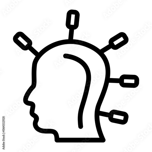 Head Acupuncture Line Icon