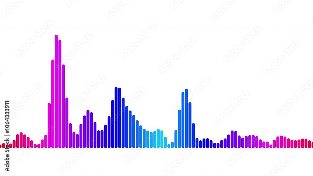 4k abstract music sound wave or audio wavefrom isolated on white background.Line digital minimalist voice and symbol technology.