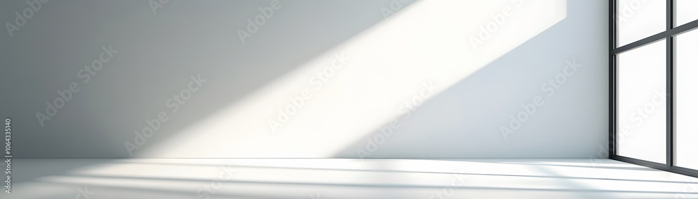 Sunlight Streaming Through a Window in a Minimalist Room Sunlight Streaming Through a Window in a Minimalist Room