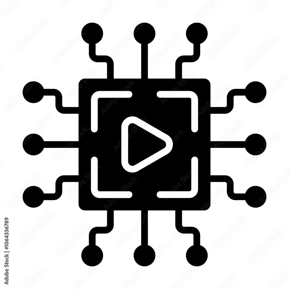 Video Player Solid Icon Video Player Solid Icon