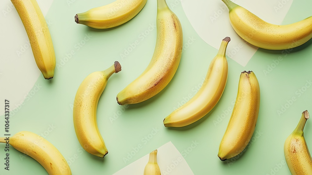 Fresh Bananas on Soft Colored Background Fresh Bananas on Soft Colored Background