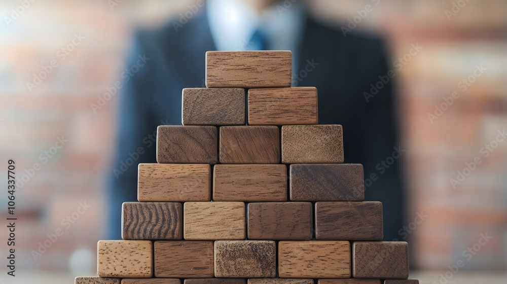 Wooden Blocks Stacked Pyramid Wooden Blocks Stacked Pyramid