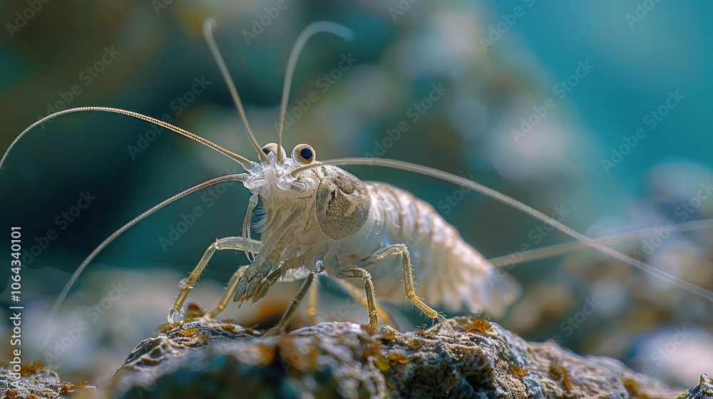 A close-up image of a small crab on a rocky surface. A close-up image of a small crab on a rocky surface.