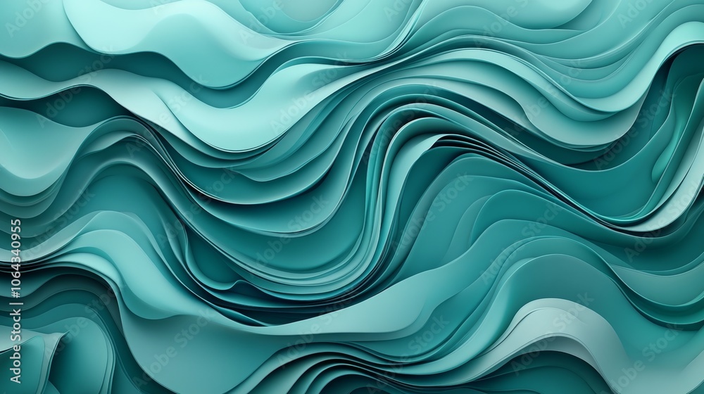 Abstract wavy paper texture in shades of teal Abstract wavy paper texture in shades of teal